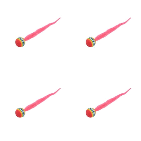 Cat For Indoor Cats Cat Bouncy With Tail Cat Toy Cat Worm Toy With Bell 8.66 inch Pink