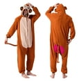 thumbnail image 1 of Joyfy Unisex Adult Pajamas Monkey Plush Jumpsuit One Piece Animal Costume with Hat and Tail for Halloween Themed Party Dress Up Role Playing Cosplay, M, 1 of 8