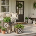 thumbnail image 2 of Autumn Alley Indoor Rustic Farmhouse Planter Set, 2 Pc. Wood & Galvanized Flower Pots, Home Decor, 2 of 9