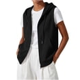 thumbnail image 2 of Women's Sleeveless Zip Up Hoodies Vest Plus Size Lightweight Drawstring Waistcoats Loose Fit Jackets Vests, 2 of 10