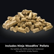 Ninja Woodfire 141 sq in 1760 Watts Electric Outdoor Grill & Smoker with Air Fry, BBQ Smoke, and Real Wood Pellet Flavor