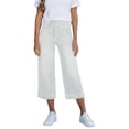 thumbnail image 2 of Capri Jeans for Women Elastic High Waist Relaxed Fit Wide Straight Leg Stretchy Denim Capris with Pockets Cropped Jeans, 2 of 7