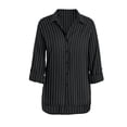 thumbnail image 3 of Long Sleeve Women Striped Printed Blouse Spring Fall Casual Lapel Casual Tops, 3 of 5