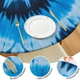 thumbnail image 4 of Blue Tie Dye Spiral Pattern Round Fitted Tablecloth with Elastic Edge,Dining Table Cover Waterproof,Outdoor Round Tablecloth for Camping,Dining,Indoor and Outdoor, 4 of 7