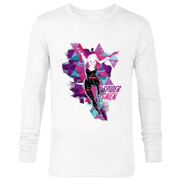 Marvel Spider-Man: Across the Spider-Verse Gwen Glitch - Long Sleeve T-Shirt for Men - Customized-White