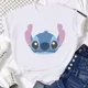 thumbnail image 3 of Ropa para niños kawaii Ohana Stitch Disney Lilo Stitch dibujos animados niños camisetas de algodón camisetas de verano camisetas blancas y negras, 3 of 5
