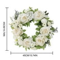 thumbnail image 5 of Aoyunhp Floroom Floral Wreath,Artificial Flowers for Outdoors, Artificial White Peony Hydrangea Wreath for Front Door Wedding Decorations Wall Decor,Wreath Hangers for Front Door,Fake Flowers 15", 5 of 6