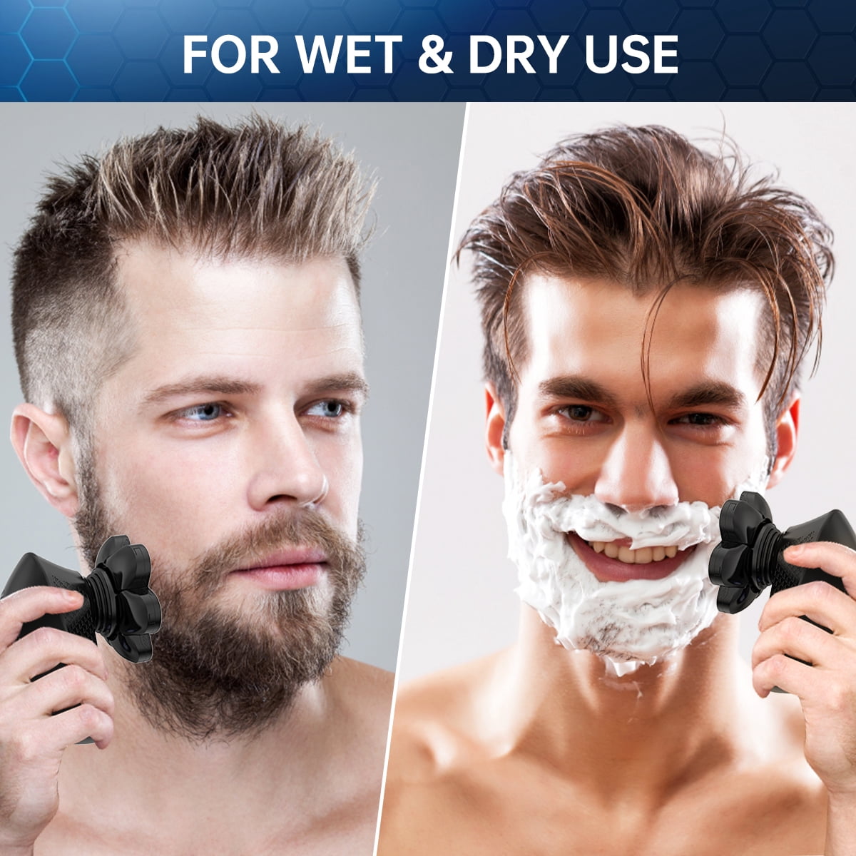 5 in 1 Electric Head Shaver for Bald Men, 8D Elctric Shaver Cordless Razor W/ with Nose Hair Sideburns Trimmer, IPX7 Waterproof Wet/Dry Mens Grooming Kit, Anti-Pinch, LED Display, USB Rechargeable