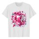 thumbnail image 2 of Mujeres Pantalones Cortos de Verano Flor Impresión Cuello Redondo Manga Corta Superior, Casual, 2 of 4