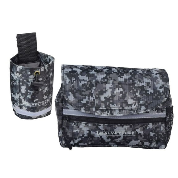 AlveyTech Cup Holder & Saddle Bag Combination for Mobility Scooters, Power Chairs, & Wheelchairs (Digital Gray Camo / Digital Gray Camo)
