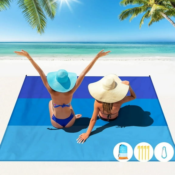 Beach Blanket Oversized Extra Large 78" X 81",Waterproof Sandproof Beach Blanket 1-7 Adults Lightweight Durable for Travel Camping Hiking Picnic
