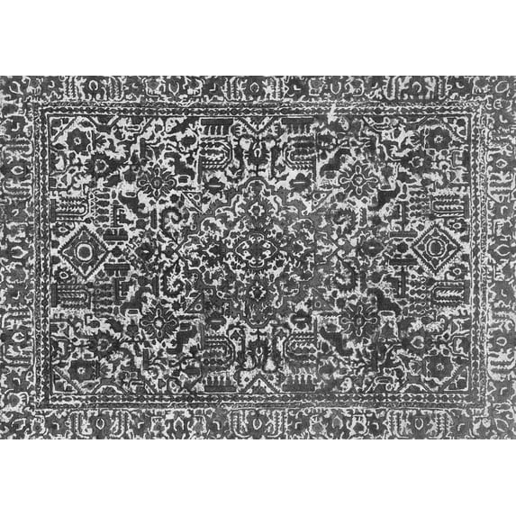 Ahgly Company Indoor Rectangle Abstract Gray Modern Area Rugs, 2' x 5'