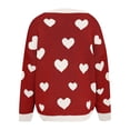 thumbnail image 4 of Womens Sweater Heart Print Long Sleeve V Neck Button Down Knitted Cardigan With Pocket Trendy Clothes 2025, 4 of 6