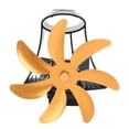thumbnail image 3 of Ventilador de chimenea de 7 aspas con motor silencioso y alimentado por calor. Soporte magnético de pared dorado., 3 of 14