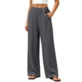 thumbnail image 2 of CHGBMOK Wide Leg Pants for Women Dressy High Waisted Flowy Lounge Palazzo Pant Beach Vacation Clothes, 2 of 8