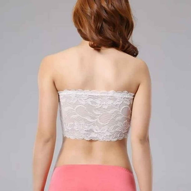 Lady Boob Tube Top Cropped Women top bra; Lace Stretch Strapless