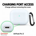 thumbnail image 5 of Entronix Silicone Case for AirPods Pro 3, Slim Protective Cover with Carabiner, White, 5 of 7