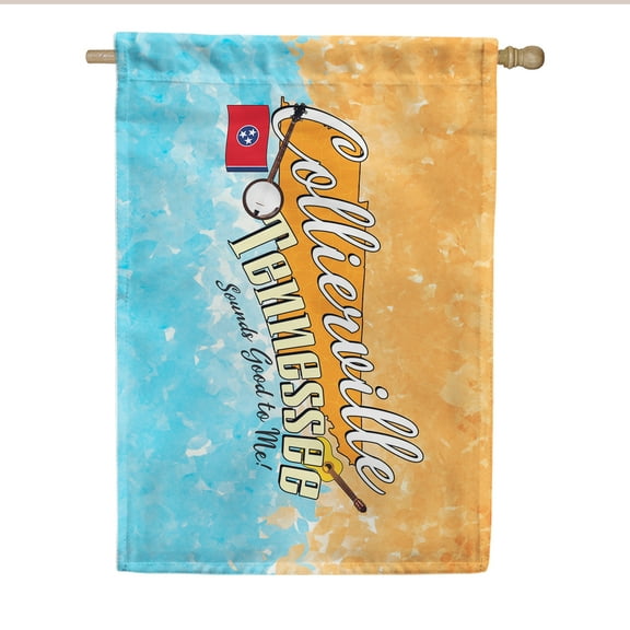 Collierville Tennessee House Flag 28 x 40 inches Double Sided Outdoor Yard Decorative Tennessee State Flag, Collierville Hometown House Flag, Collierville City Gift, Made in the USA