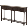 thumbnail image 2 of Table Console Table de Sofa Assemblage Facile avec Deux Tiroirs de Rangement et Tablette Inférieure pour Salon, Entrée (Espresso), 2 of 16