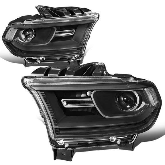 DNA Motoring For 14-20 Dodge Durango Black Clear Corner Projector Headlight Head Lamps Pair