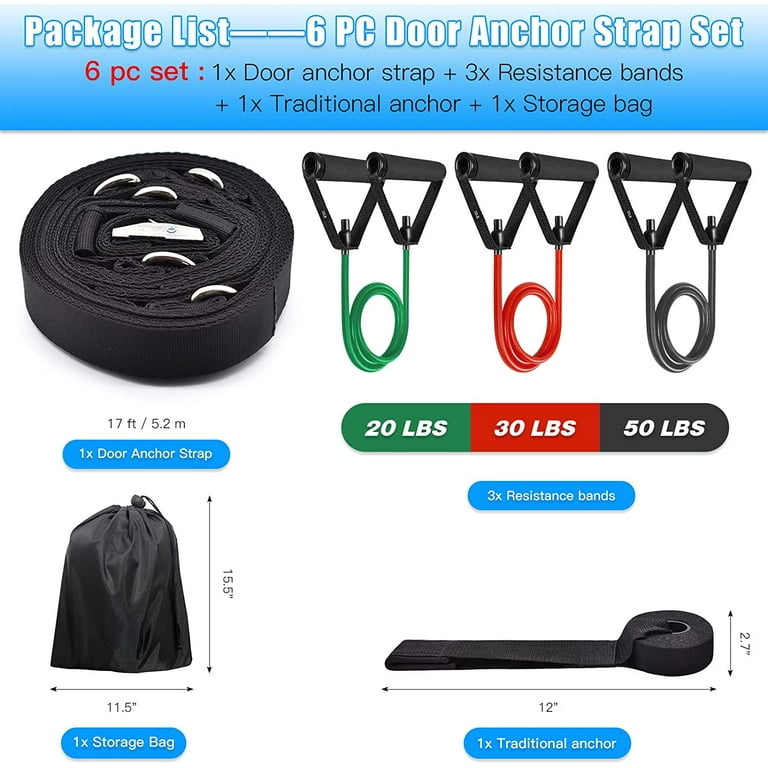 Resistance Bands for Physical Therapy Home Gym Door Anchor Strap with Handles No Drilling Walmart