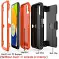 thumbnail image 6 of NIFFPD Samsung Galaxy A03 Case with Screen Protector Full-Body Shockproof Phone Case for Galaxy A03 with Belt-Clip Holster Black&Orange, 6 of 7