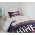 thumbnail image 4 of Ambesonne Abstract Quilted Bedspread Set 2 Pcs, Birthday Cake Candles, Twin Size, Pink Navy Blue White, 4 of 6