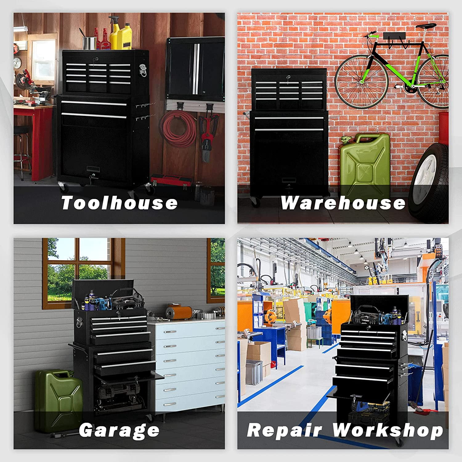 Miniyam 8-Drawer Detachable Storage Tool Boxe & Organizer with Large Cabinet