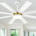 thumbnail image 4 of DWVO 60in Ceiling Fan with Light and Remote, Modern Fan Light With 8 Blades,6 Speeds - White & Gold, 4 of 14