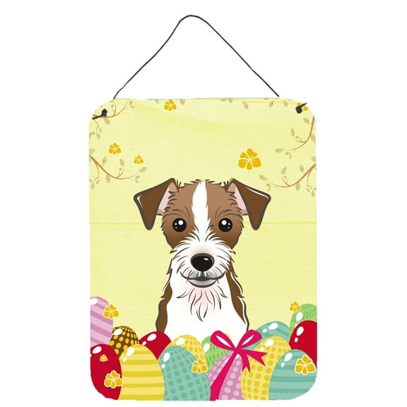 Jack Russell Terrier Easter Egg Hunt Wall or Door Hanging Prints