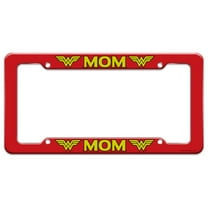 Wonder Woman Wonder Mom Logo License Plate Tag Frame