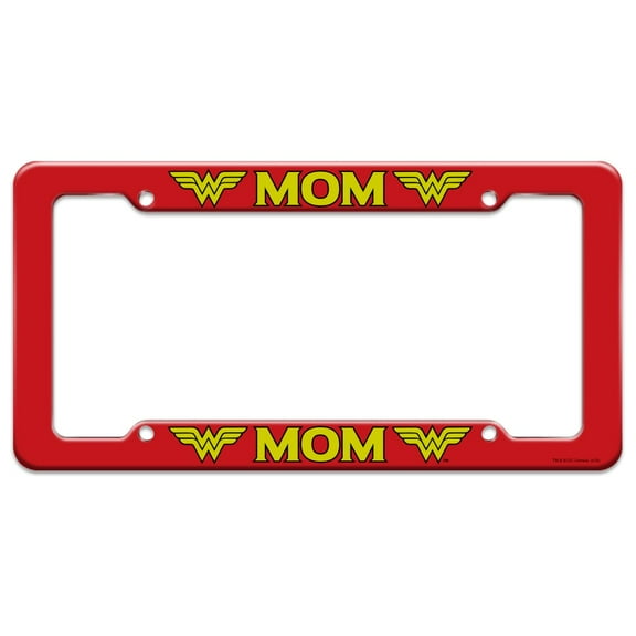 Wonder Woman Wonder Mom Logo License Plate Tag Frame