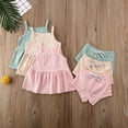 thumbnail image 5 of Xingqing 2PCS Infant Baby Girl Sleeveless Square Neck Plain Dress Solid Color Shorts, 5 of 5