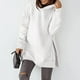 thumbnail image 4 of Puntoco mujeres Casual manga larga suelta sólido bolsillo cuello redondo medio y largo tops sudaderas con capucha blusa de mujer Puntoco Puntoco-414, 4 of 8