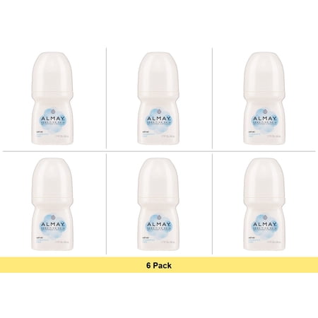 Almay Anti-Perspirant & Deodorant Sensitive Skin Roll-On Fragrance Free 1.7 oz - 6 Pack
