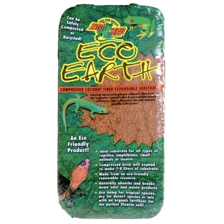 Zoo Med Laboratories Inc-Eco Earth Compressed Coconut Fiber Substrate- Brown 7-8 (Best Substrate For Aquascaping)