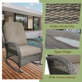 thumbnail image 5 of 1 PC Rocking Chair Outdoor,Patio Furniture Modern Rattan Chair Conversation with Cushions & Glass Table for Garden,Backyard,Bistro.Brown, 5 of 8