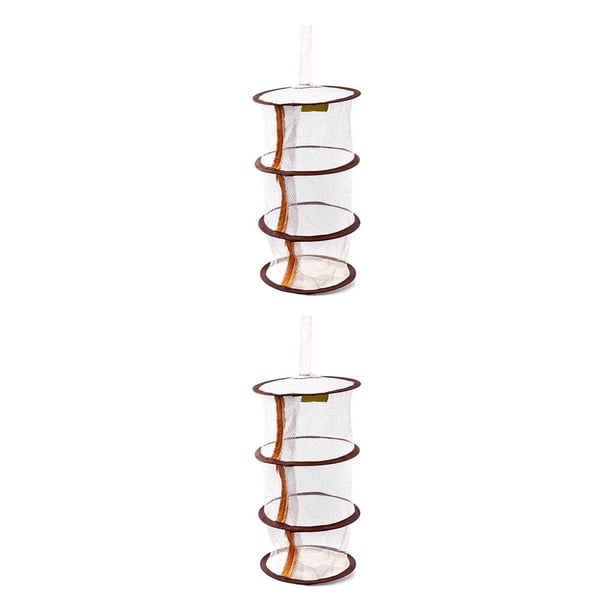 Cateissary Bolsas colgantes de malla para ahorrar espacio, 3 compartimentos, pared del dormitorio, baño multifunción, cesta de juguete para la colada, Café 2piezas Cateissary CBP053710