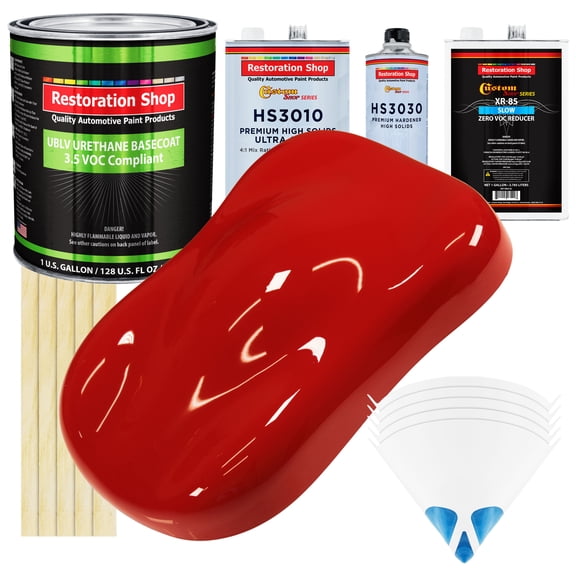 Pro Street Red Low VOC SLOW PREMIUM Paint 1 Gal Kit URETHANE BASECOAT Clearcoat