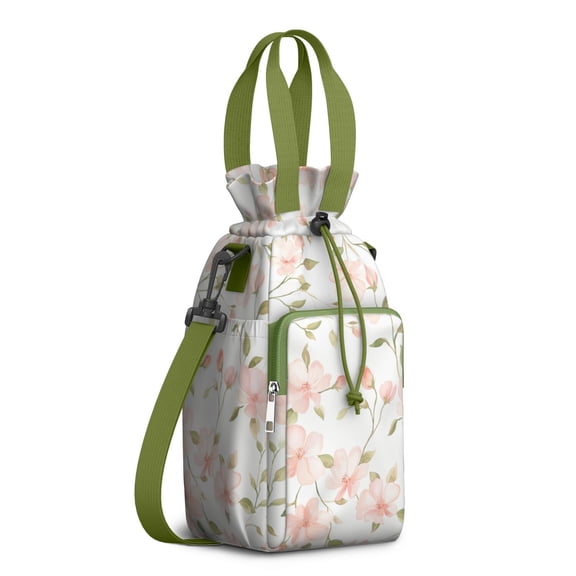Water Bottle Carrier Bag with Adjustable Strap, Lightweight Drawstring Bottle Holder for Travel & Outdoor Use