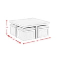 thumbnail image 3 of HomeStock Southwestern Style Coffee Table with Four Storage Stools (Ottomans) in Grey Finish - 18 x 38 x 38 inches, Lift Top Design on Stools, Stools Upholstered in Polyester, 3 of 4
