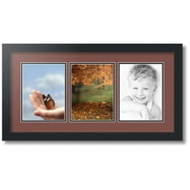ArtToFrames Collage Photo Picture Frame with 3 - 6x8" Openings, Framed in Black with Brique and Black Mats (CDM-3926-782)