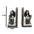 thumbnail image 2 of Gothic Grim Reaper Sitting On Skulls And Skeleton Bones Thrones Bookends Statue, 2 of 10