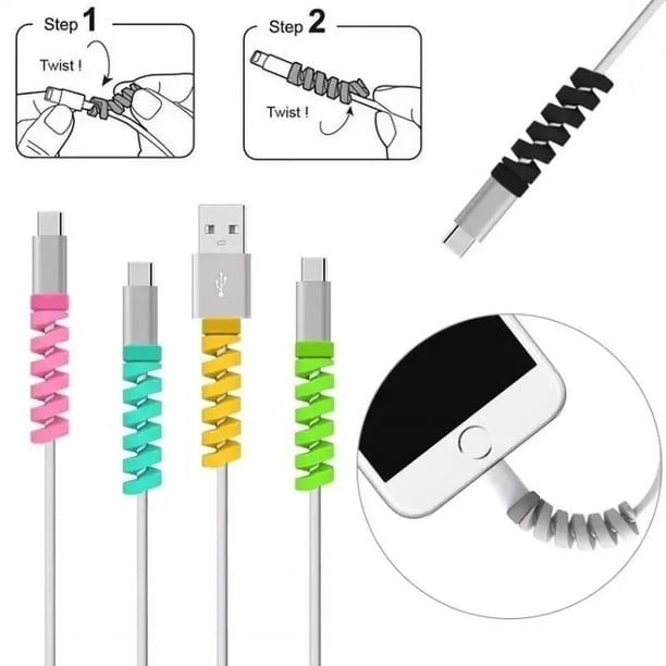 Protector de Cable de carga para teléfonos, soporte de bridas, Clip Enrollador para ratón, Cargador USB, organizador de cables de gestión