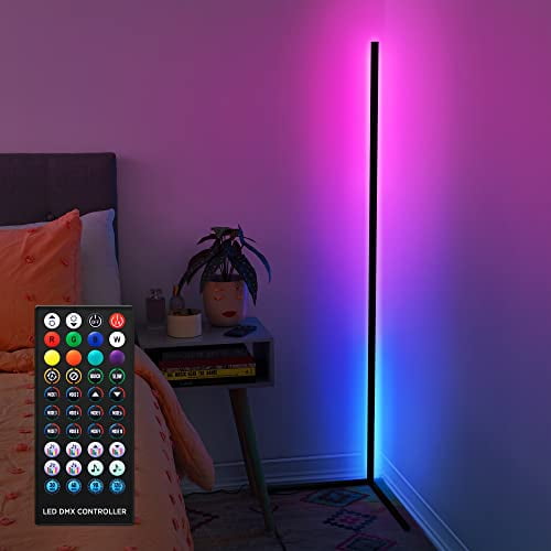 Merkury Innovations Corner Lamp LED Light Bar, Music Sync, RGBIC Color