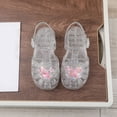 thumbnail image 2 of KVPLBQFD Girls Fisherman Sandals Retro Flower Cutout Jelly Sandals for Kids Close Toe Adjustable Buckles Beach Shoes Toddler Fashion Summer Shoes, 2 of 3