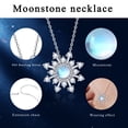 thumbnail image 4 of TANGPOET Moonstone Snowflake Female Necklace Sterling Silver Zircon Pendant, 4 of 7