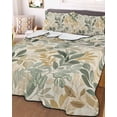 thumbnail image 2 of Sage Green Yellow Botanical Summer Quilt Set Twin Size, Soft Microfiber Quilted Bedding Set with 2 Pillow Shams, Spring Summer Vintage Lightweight All Season Bedspread Coverlet for Bedroom 68"x86", 2 of 6