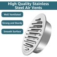 thumbnail image 3 of 2 Pcs Stainless Steel Air Vents, Boriyuan Louvered Grille Cover Vent Hood Flat Ducting Ventilation Air Vent Wall Air Outlet with Fly Screen Mesh for House (100 mm), 3 of 9