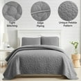 thumbnail image 4 of Southshore Fine Linens Oversized Quilt Bedding Set lightweight, prewash fabric soft coverlet bedspread 3-Piece with two matching shams (98 in wide x 98 in long), Pebble Grey, Full / Queen, 4 of 8